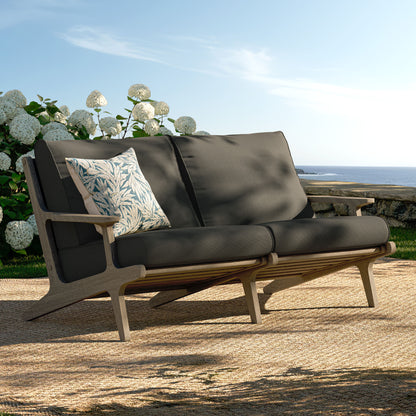 Saratoga Outdoor Patio Teak Wood Loveseat by Furniture for America