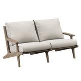 Lark 4-Piece Outdoor Patio Teak Wood Furniture Set in Weathered Gray Pebble