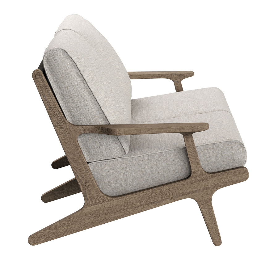 Lark 4-Piece Outdoor Patio Teak Wood Furniture Set in Weathered Gray Pebble