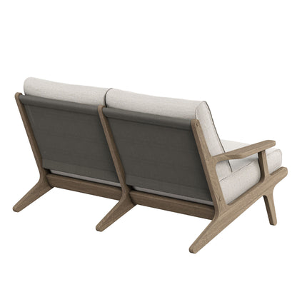 Saratoga Outdoor Patio Teak Wood Loveseat by Furniture for America