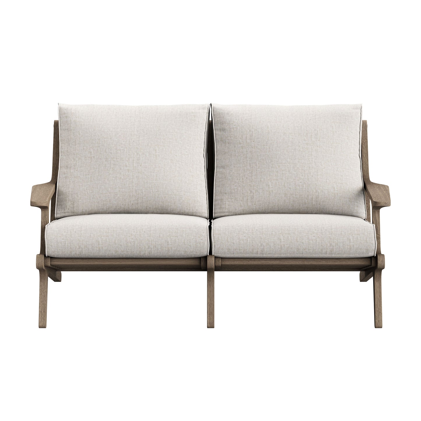 Saratoga Outdoor Patio Teak Wood Loveseat by Furniture for America