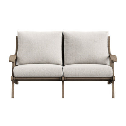 Saratoga Outdoor Patio Teak Wood Loveseat by Furniture for America