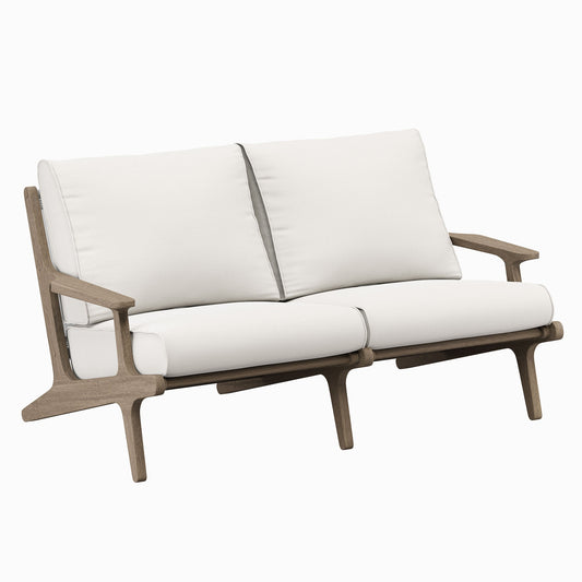 Saratoga Outdoor Patio Teak Wood Loveseat by Furniture For America