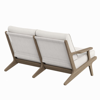 Saratoga Outdoor Patio Teak Wood Loveseat by Furniture For America