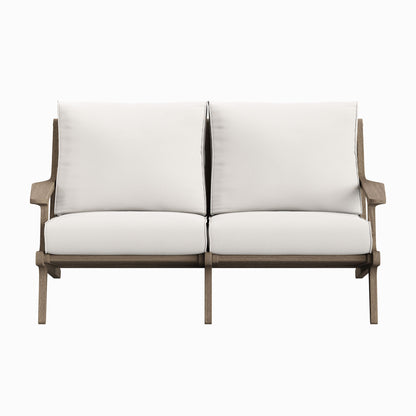 Saratoga Outdoor Patio Teak Wood Loveseat by Furniture For America
