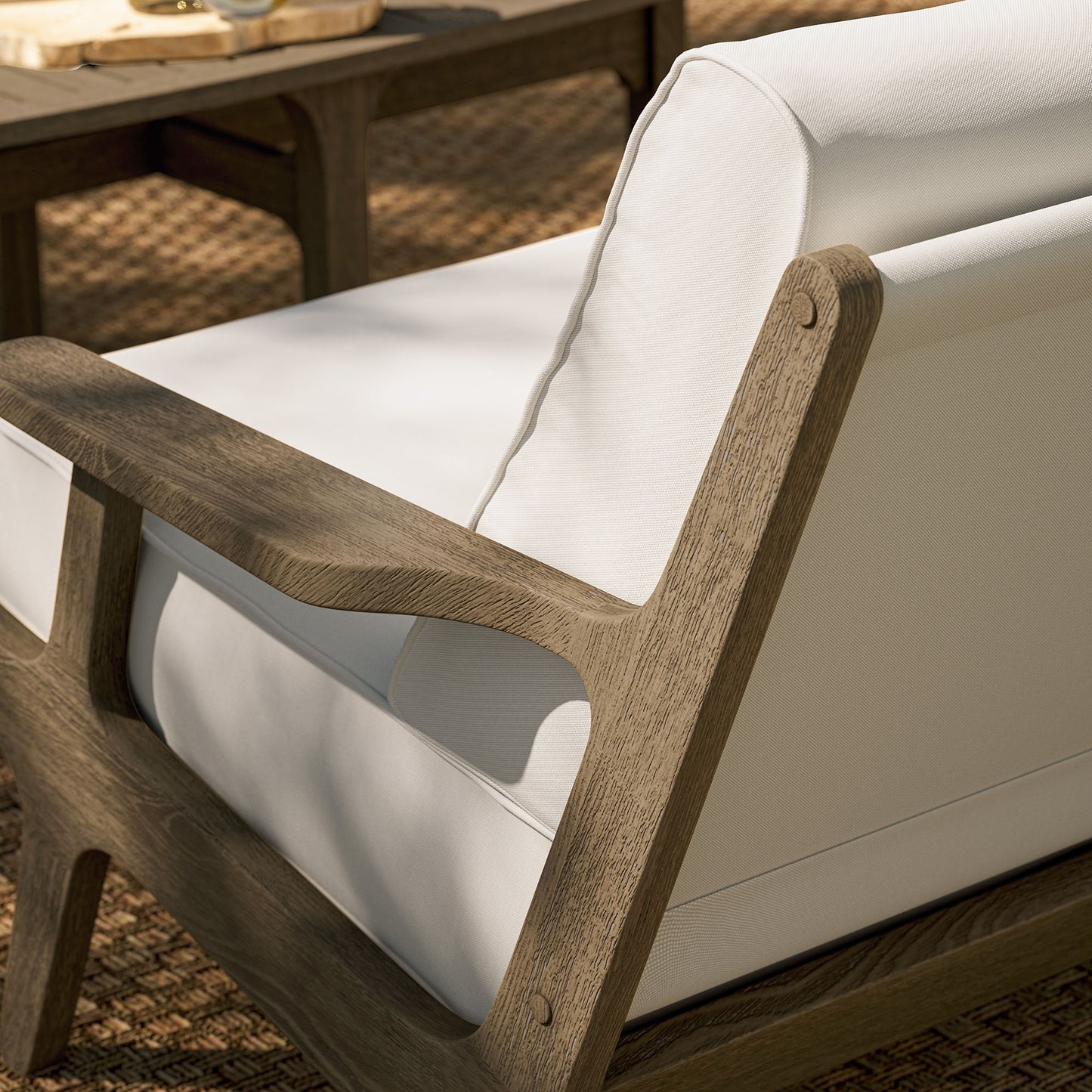 Saratoga Outdoor Patio Teak Wood Loveseat by Furniture For America