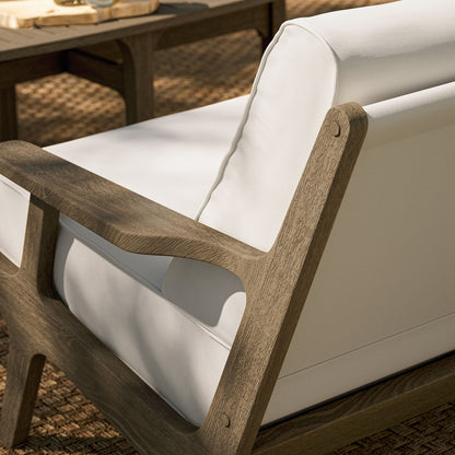 Saratoga Outdoor Patio Teak Wood Loveseat by Furniture For America