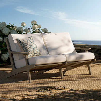 Saratoga Outdoor Patio Teak Wood Loveseat by Furniture For America