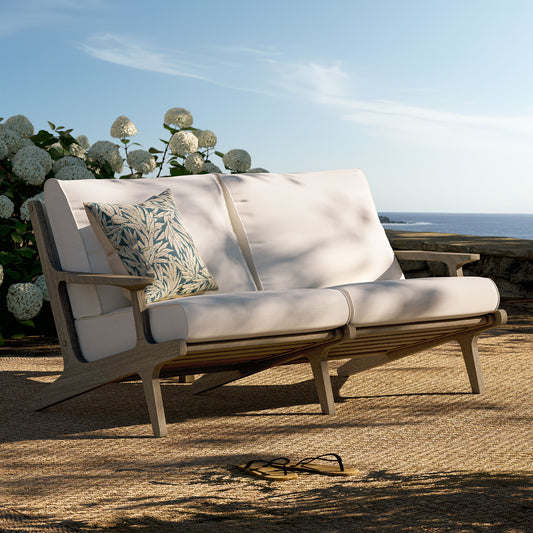 Saratoga Outdoor Patio Teak Wood Loveseat by Furniture For America