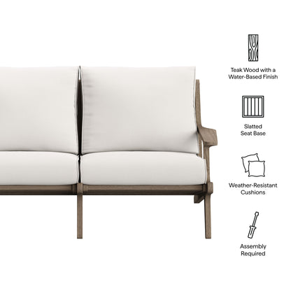 Saratoga Outdoor Patio Teak Wood Loveseat by Furniture For America