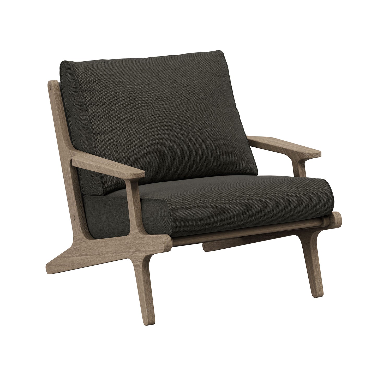Lark 5-Piece Outdoor Patio Teak Wood Furniture Set in Weathered Gray Flint