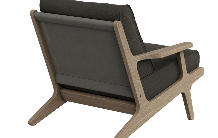 Lark 5-Piece Outdoor Patio Teak Wood Furniture Set in Weathered Gray Flint