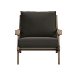 Lark Outdoor Patio Teak Wood Armchair in Weathered Gray Flint