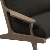 Lark Outdoor Patio Teak Wood Armchair in Weathered Gray Flint