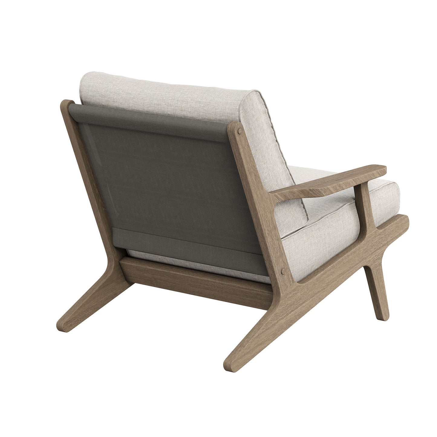 Lark 5-Piece Outdoor Patio Teak Wood Furniture Set in Weathered Gray Pebble