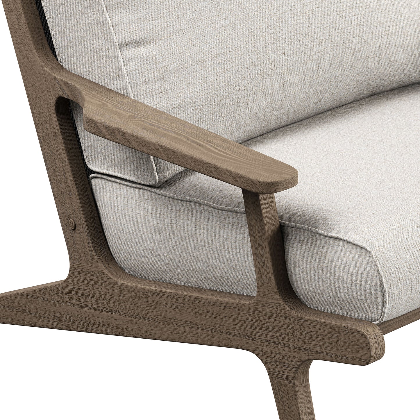 Lark 3-Piece Outdoor Patio Teak Wood Furniture Set with Lounge Chairs and Side Table in Weathered Gray Pebble