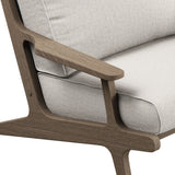 Lark 3-Piece Outdoor Patio Teak Wood Furniture Set with Lounge Chairs and Side Table in Weathered Gray Pebble