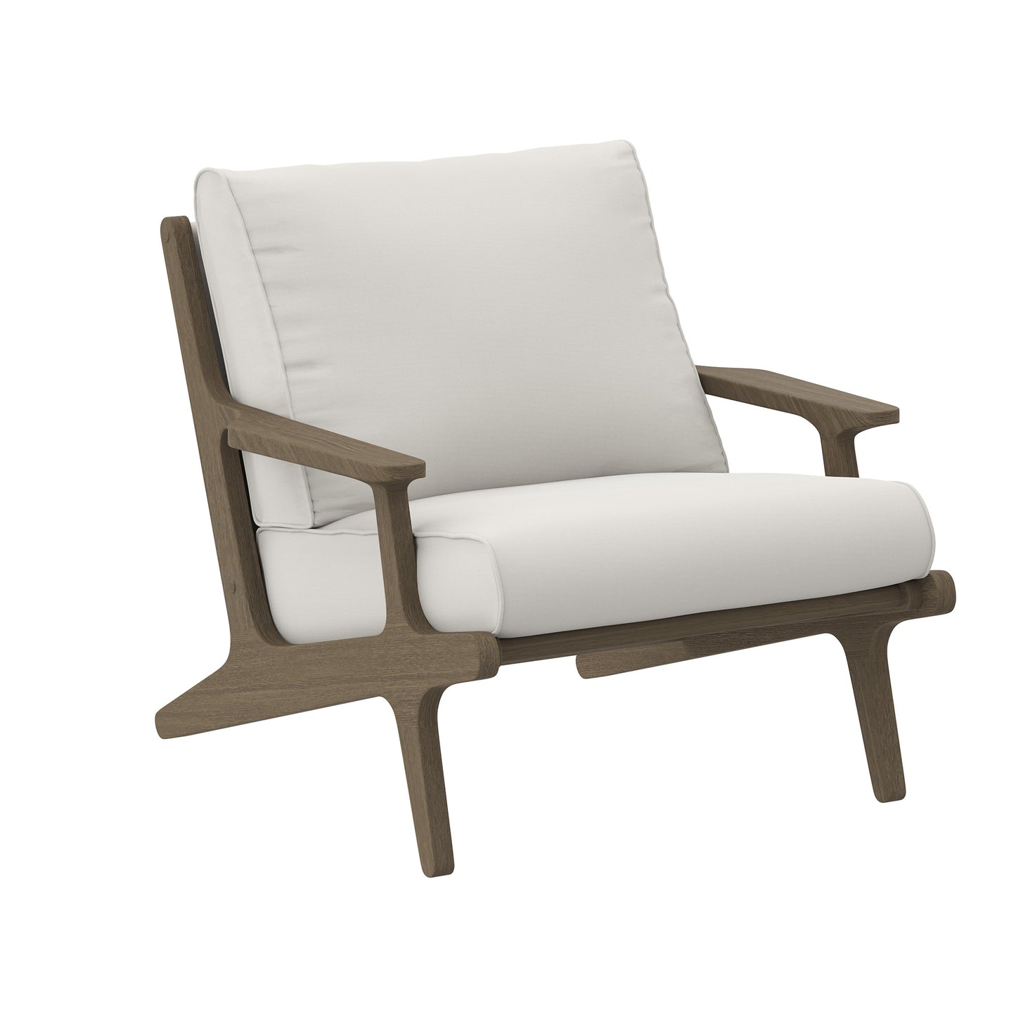 Saratoga Outdoor Patio Teak Wood Chair and Ottoman Set by Furniture For America