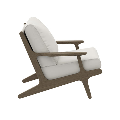 Saratoga Outdoor Patio Teak Wood Chair and Ottoman Set by Furniture For America
