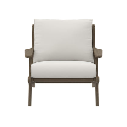 Saratoga Outdoor Patio Teak Wood Chair and Ottoman Set by Furniture For America