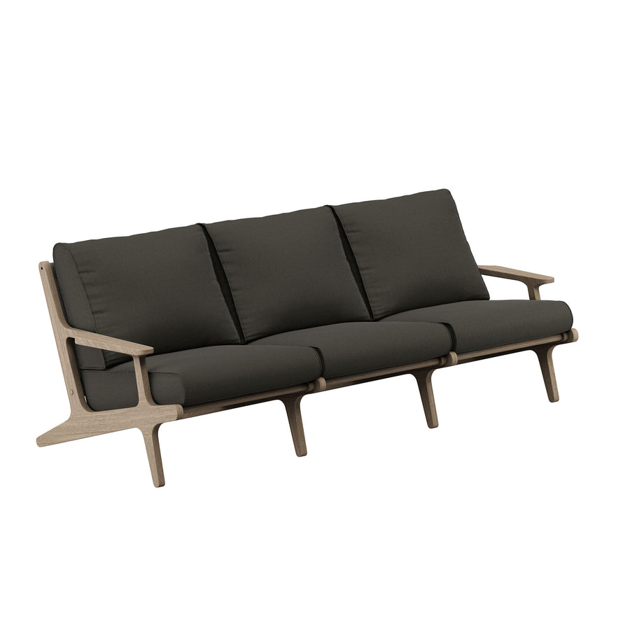 Lark 4-Piece Outdoor Patio Teak Wood Furniture Set in Weathered Gray Flint