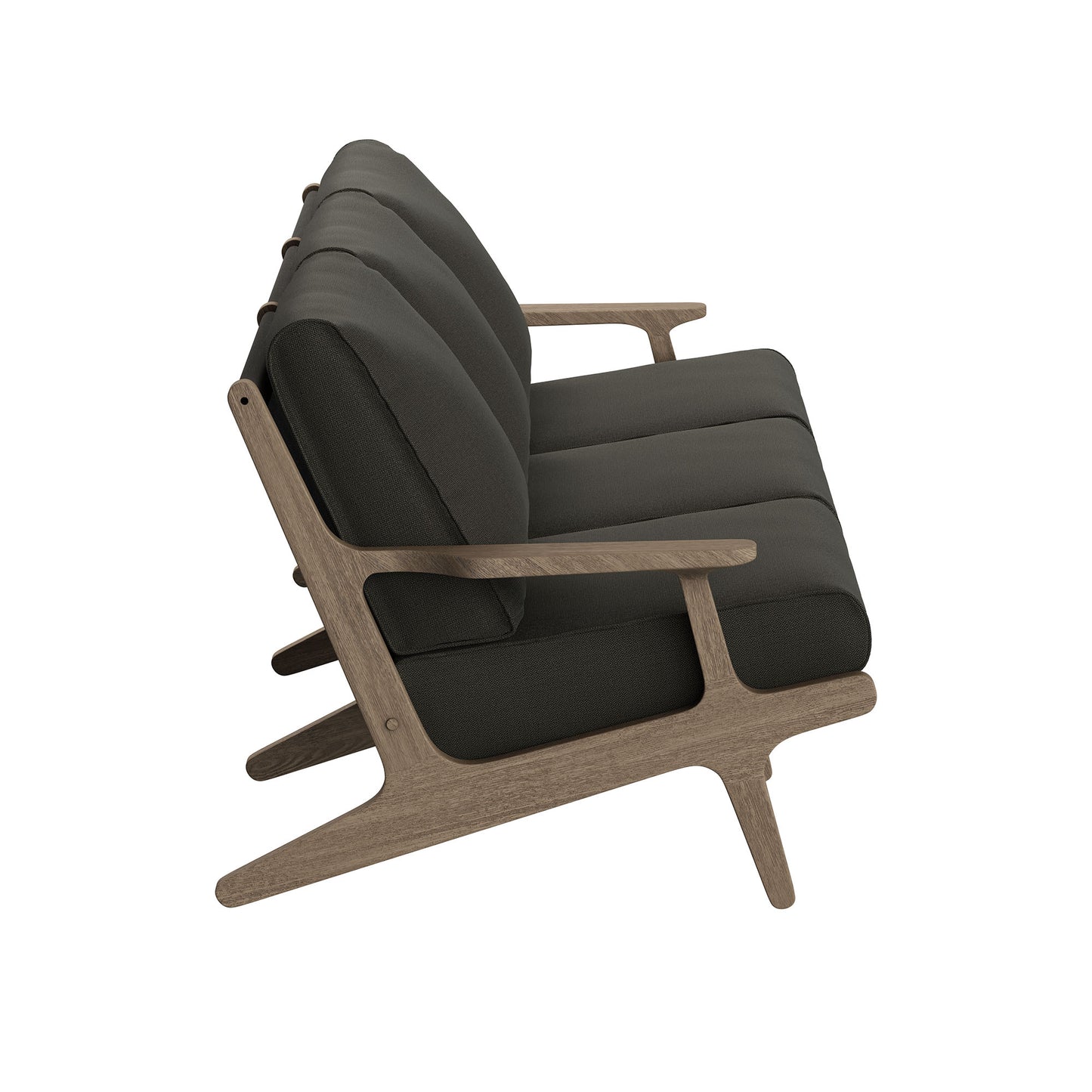 Lark 4-Piece Outdoor Patio Teak Wood Furniture Set in Weathered Gray Flint