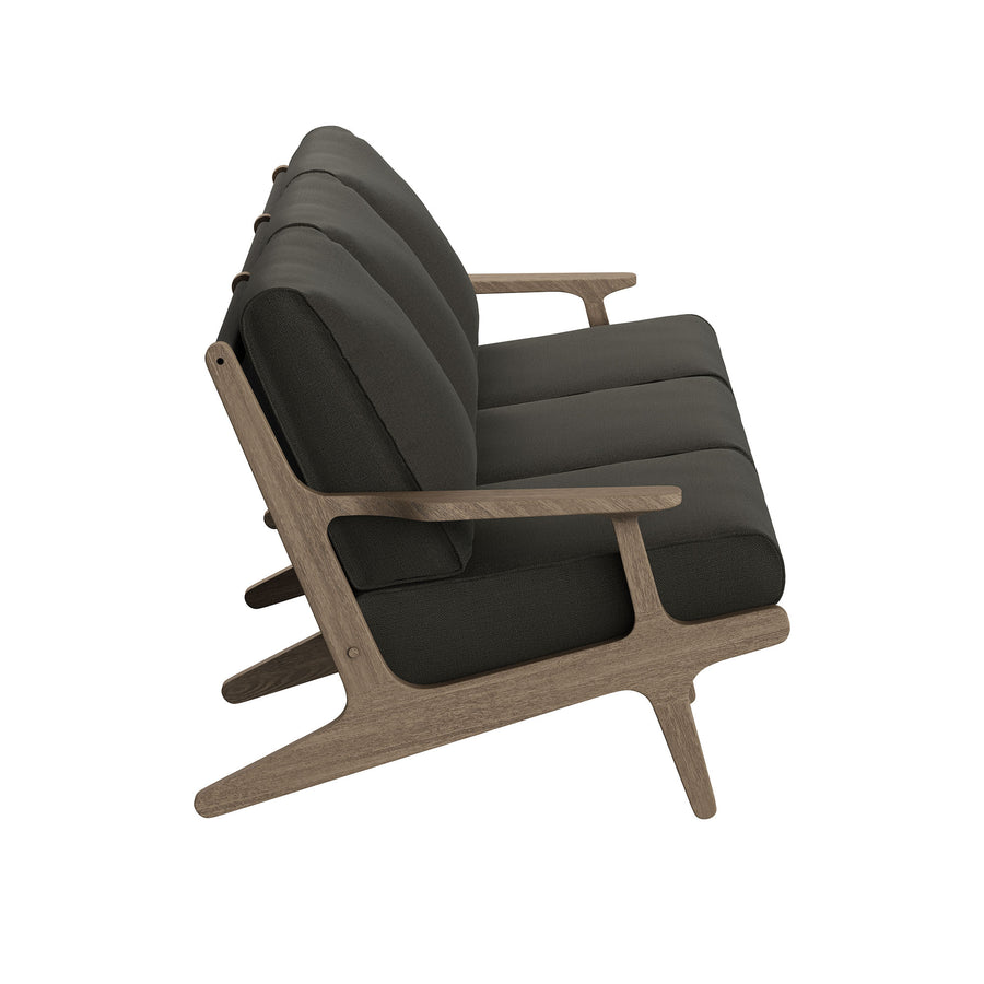 Lark 4-Piece Outdoor Patio Teak Wood Furniture Set in Weathered Gray Flint