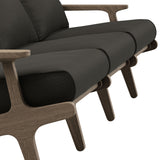 Lark Outdoor Patio Teak Sofa in Weathered Gray Flint