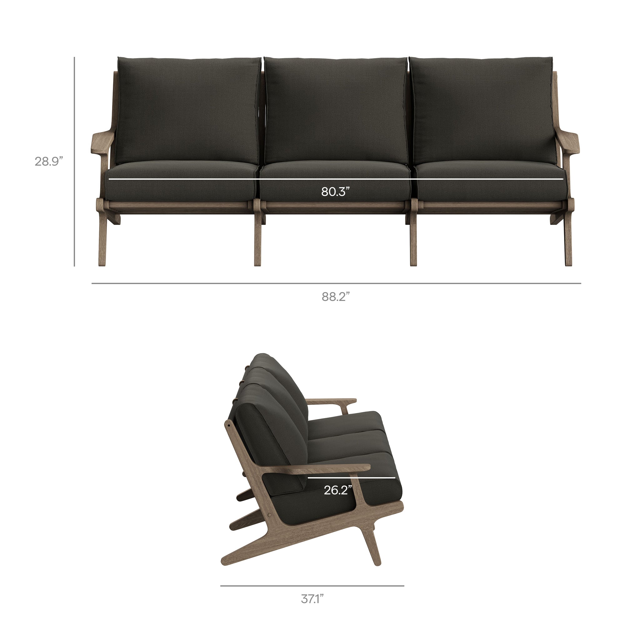 Saratoga Outdoor Patio Teak Sofa by Furniture for America