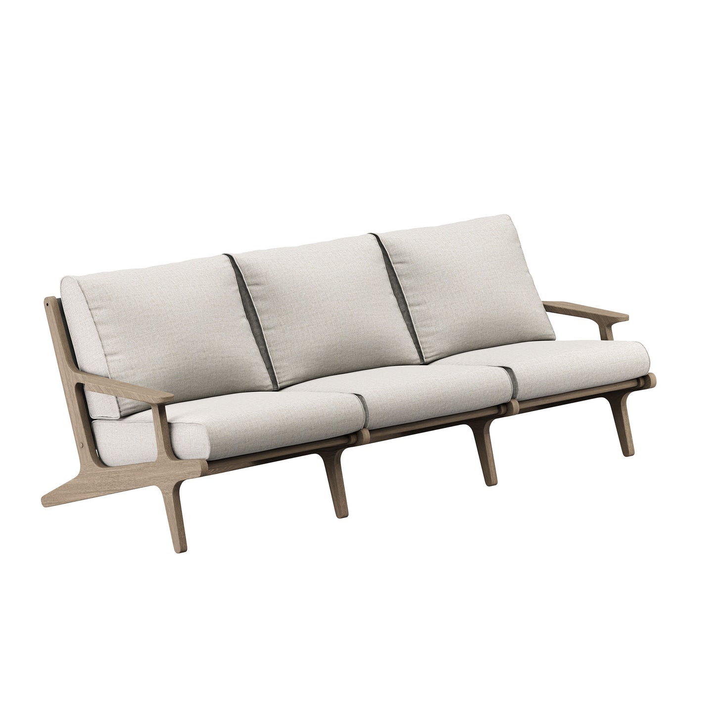 Lark 4-Piece Outdoor Patio Teak Wood Furniture Set in Weathered Gray Pebble