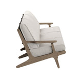 Lark 4-Piece Outdoor Patio Teak Wood Furniture Set in Weathered Gray Pebble