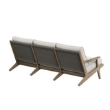 Lark 4-Piece Outdoor Patio Teak Wood Furniture Set in Weathered Gray Pebble