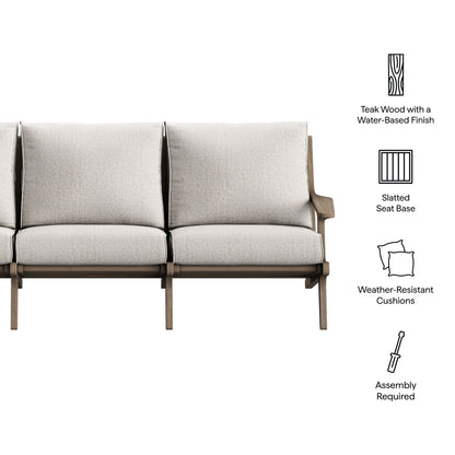 Saratoga Outdoor Patio Teak Sofa by Furniture for America