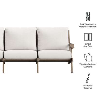Saratoga Outdoor Patio Teak Sofa by Furniture for America