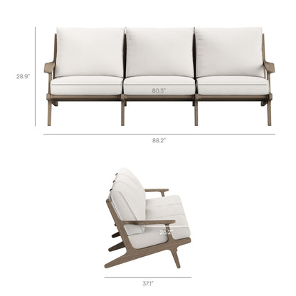 Saratoga Outdoor Patio Teak Sofa by Furniture for America