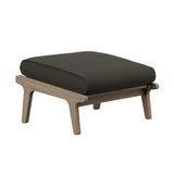 Lark Outdoor Patio Teak Ottoman in Weathered Gray Flint