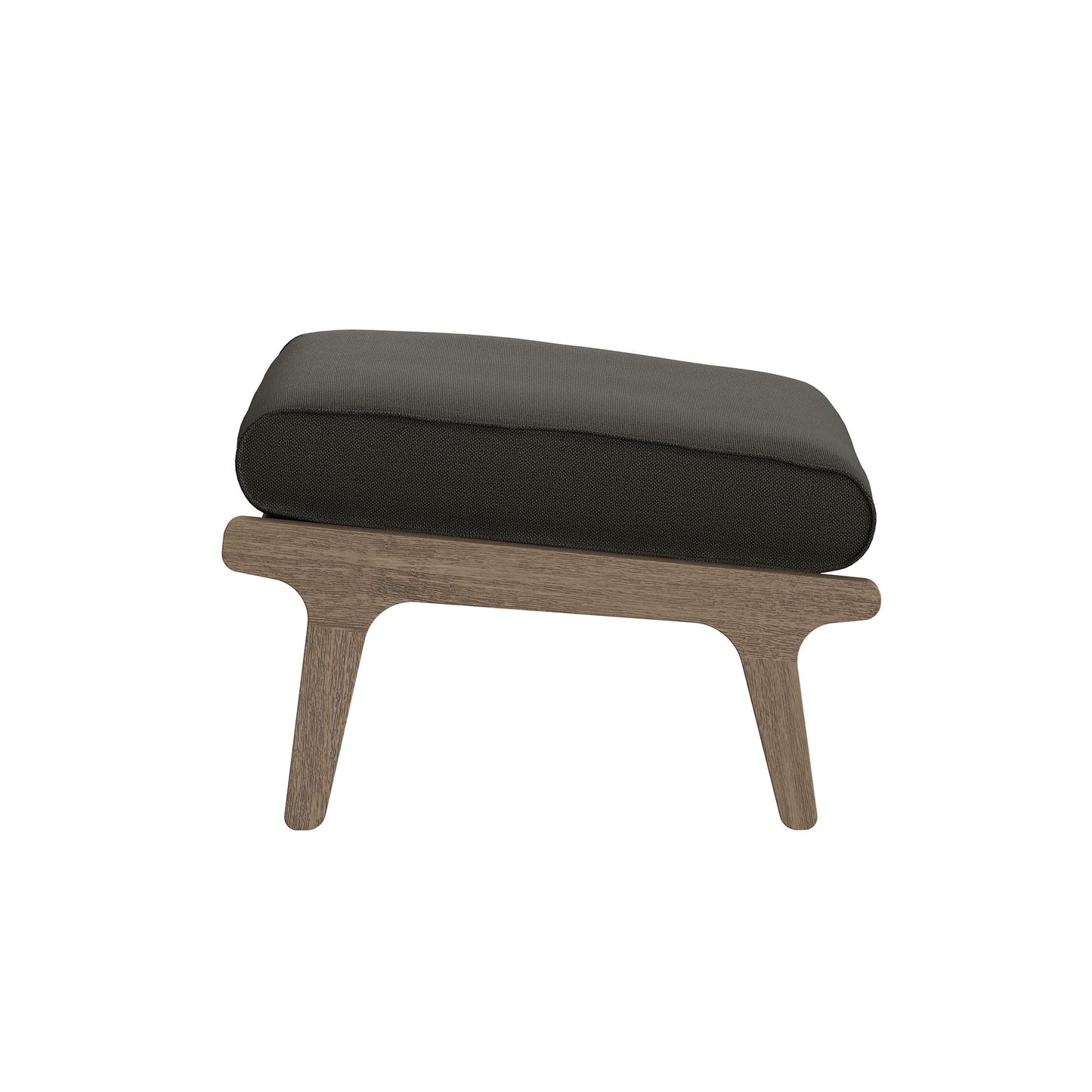 Lark Outdoor Patio Teak Wood Chair and Ottoman Set in Weathered Gray Flint