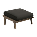Lark Outdoor Patio Teak Ottoman in Weathered Gray Flint