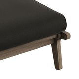 Lark Outdoor Patio Teak Ottoman in Weathered Gray Flint