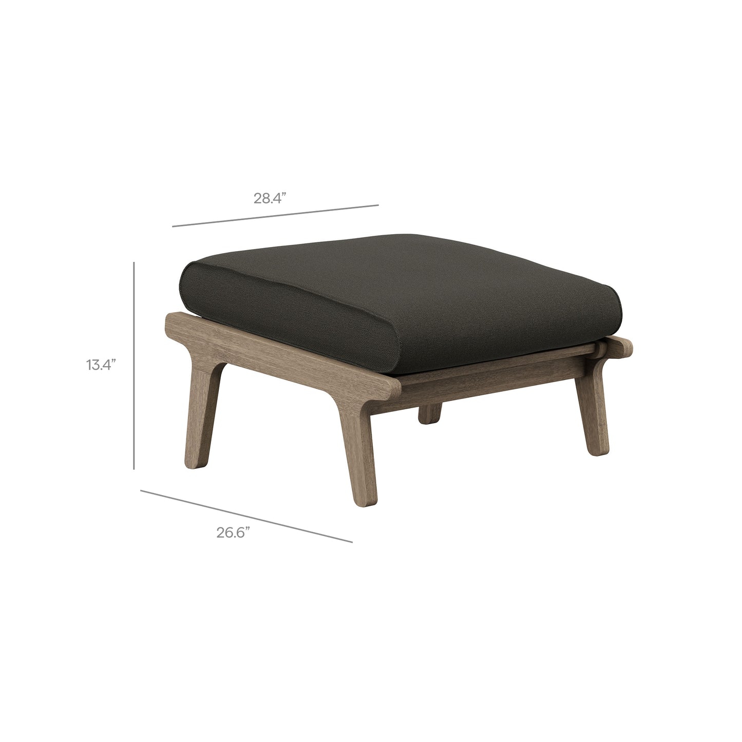 Saratoga Outdoor Patio Teak Ottoman by Furniture for America