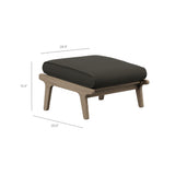 Lark Outdoor Patio Teak Ottoman in Weathered Gray Flint