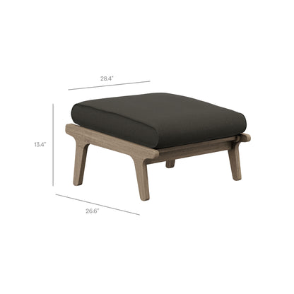 Saratoga Outdoor Patio Teak Ottoman by Furniture for America