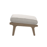Lark Outdoor Patio Teak Wood Chair and Ottoman Set in Weathered Gray Pebble