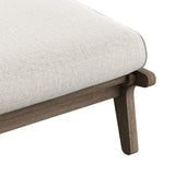 Lark Outdoor Patio Teak Ottoman in Weathered Gray Pebble