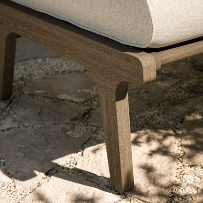 Saratoga Outdoor Patio Teak Ottoman by Furniture for America