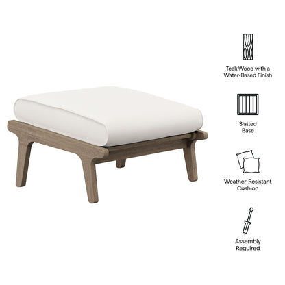 Saratoga Outdoor Patio Teak Ottoman by Furniture For America