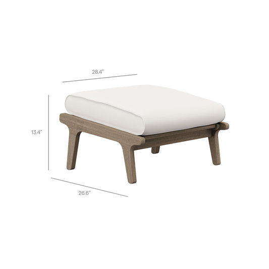 Saratoga Outdoor Patio Teak Ottoman by Furniture For America