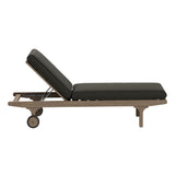 Lark Outdoor Patio Teak Wood 3-Piece Chaise Lounge Furniture Set in Weathered Gray Flint