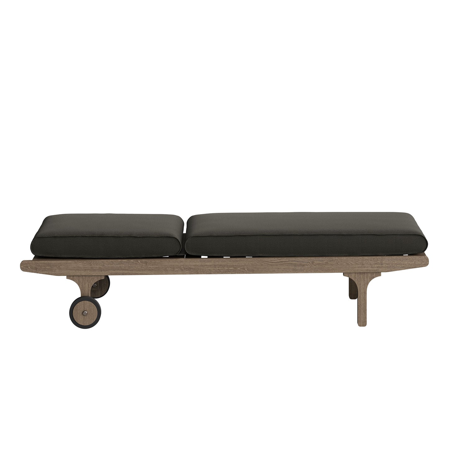 Lark Outdoor Patio Teak Chaise Lounge Chair in Weathered Gray Flint