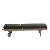 Lark Outdoor Patio Teak Chaise Lounge Chair in Weathered Gray Flint